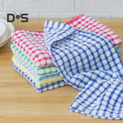 5 Pcs Cleaning Towels Non-Scratch Highly Absorbent Cotton Dishcloths Plaid Print Reusable Home Restaurant Hotel Dish Rag Hands And Face Quick-Drying