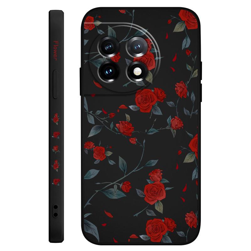 

Flowering Rose Phone Case For Oneplus 13 13R 12 12R 11 11R 10 10R 10T 9R 9RT 9 8T 8 7 7T Pro 5G Liquid Silicone Cover OnePlus 13 5G