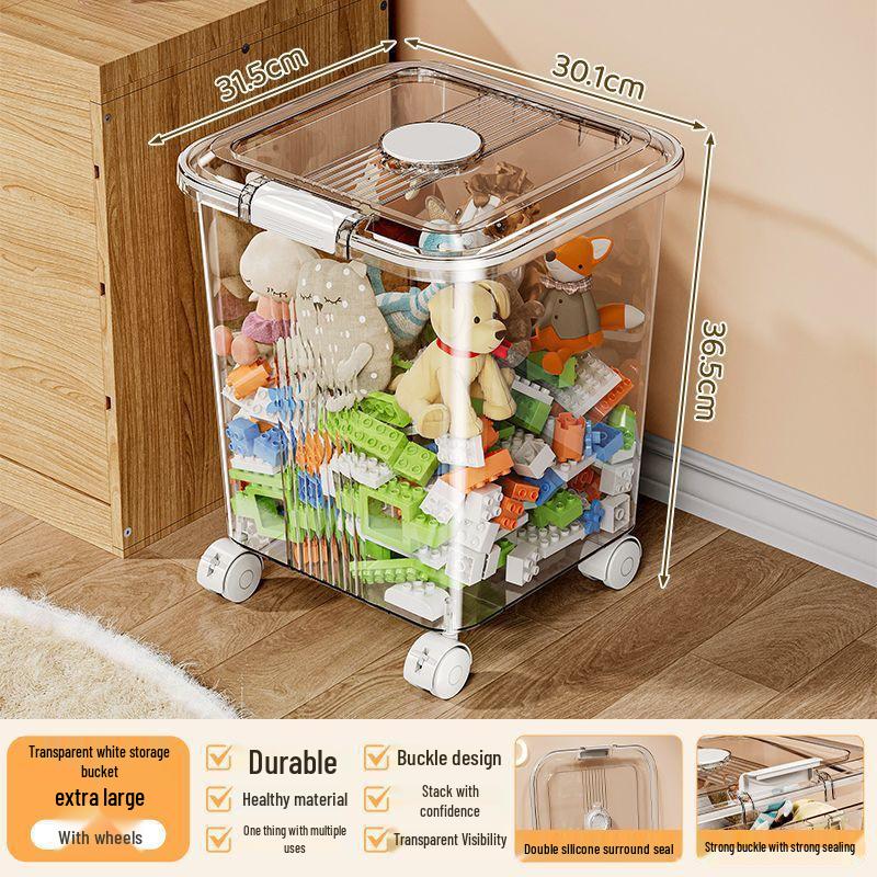 Transparent Multifunctional Storage Box: Large Capacity Plastic Organizer for Toys, Snacks, and Clothes