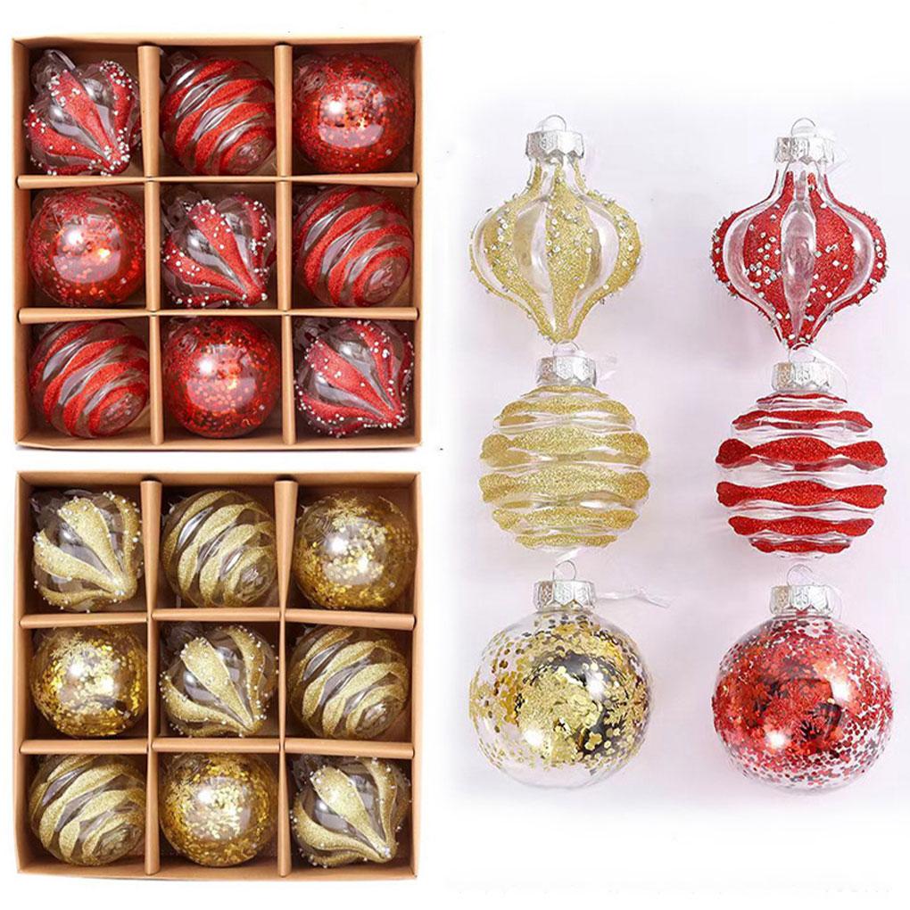9pieces Elegant Christmas Baubles Set For Festive Home Décor Christmas Tree Decorations