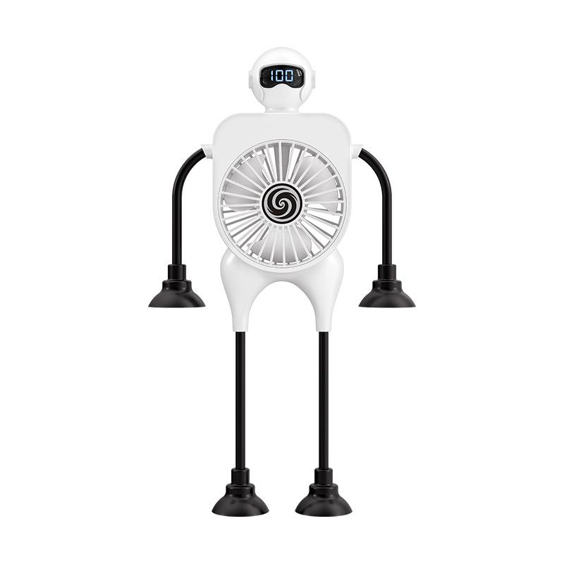

Smart Cartoon Desktop Fan: USB Mini Electric with Cross-Suction Cup and Digital Display 23.6x3.8 cm білий