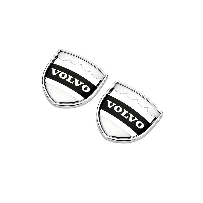 2 Stück Volvo Elch Logo Schild Abzeichen 3D Metall Aufkleber für Alle Auto Kofferraum Kotflügel - Auto Styling Dekoration Zubehör