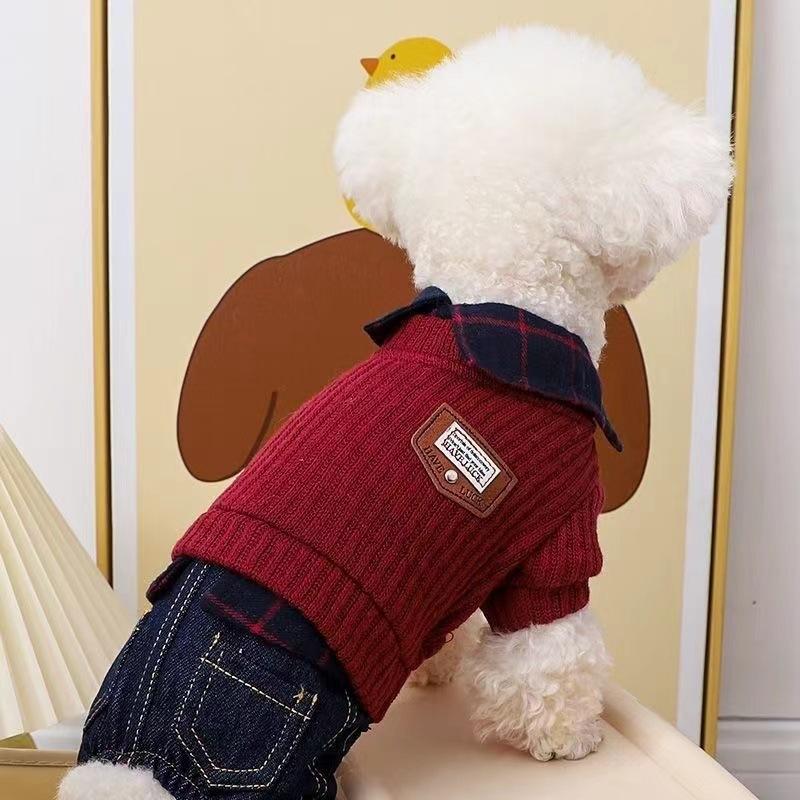 Pet Autumn and Winter Four Legged Coat Spring Overalls Pet Clothes Small Teddy Bear Jumpsuit Small Dog Puppy Clothes Jumpsuit