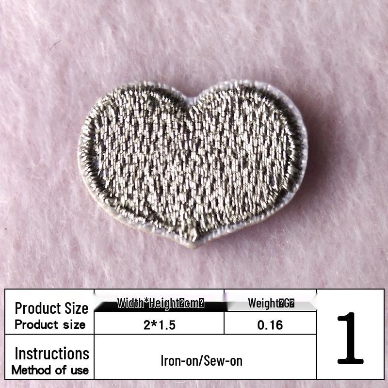Na Yang Heart Embroidery Self-Adhesive Patch for DIY Clothing and Decoration
