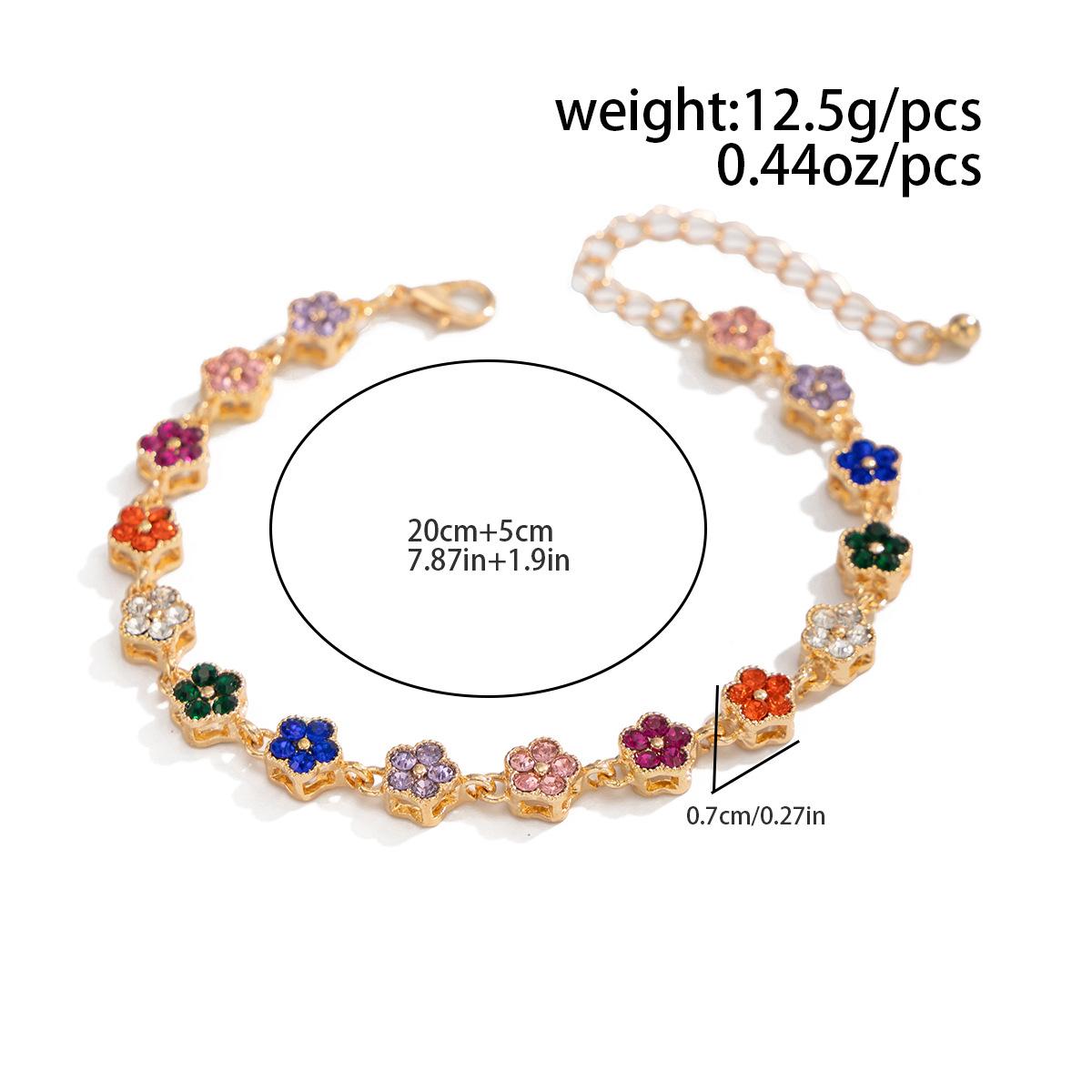 Colorful Flower Necklace Hip Hop Light Luxury Choker Simple Minimalist Male Bracelet Trendy Men Jewelry