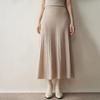 2025 Autumn/Winter Women's High-Waisted Knitted Cashmere A-Line Skirt with Slimming Flared Pleats