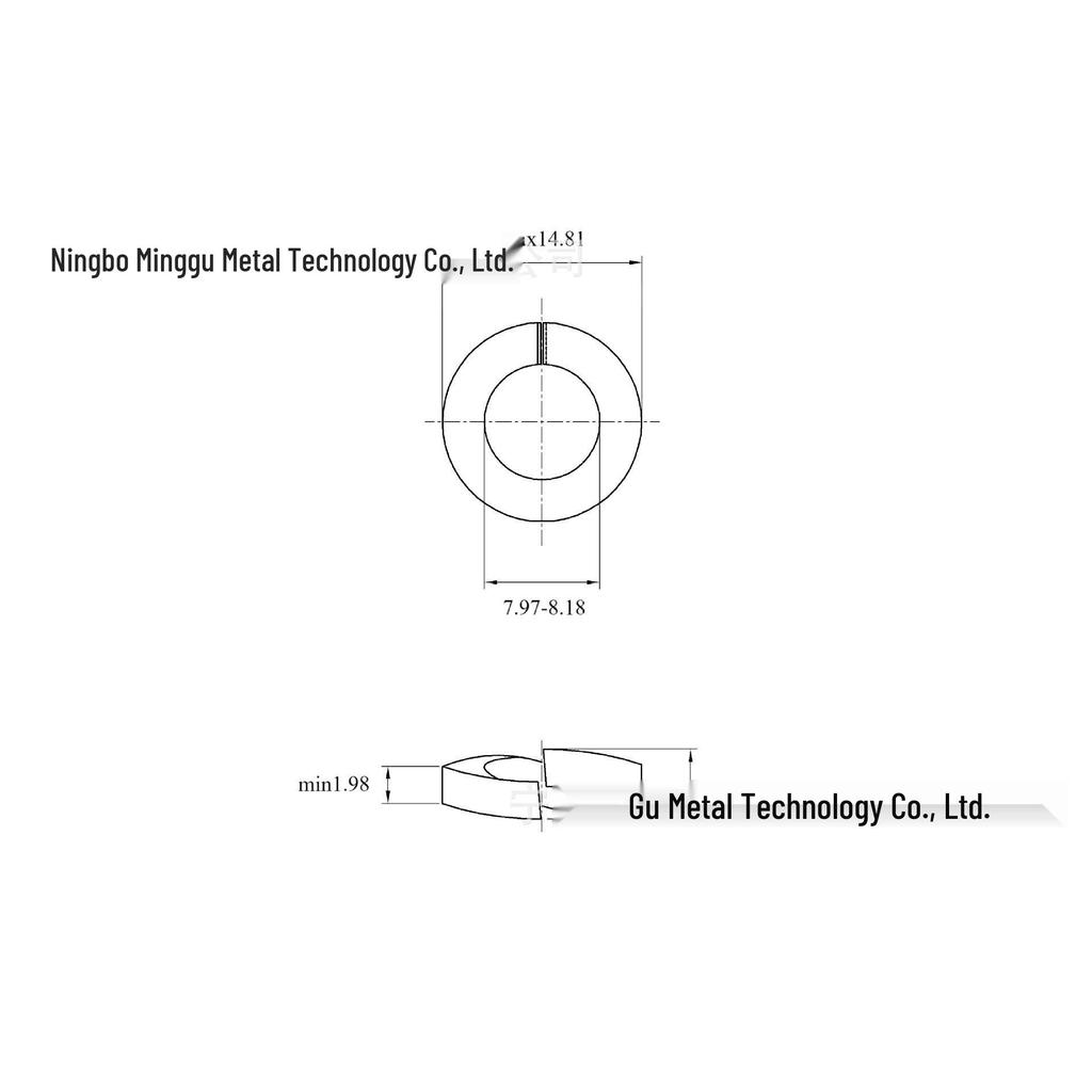 8x10x1/4~1-1/2" Galvanized Blackened Spring Lock Washers, High-Strength, Anti-Loosening, US & British Standards