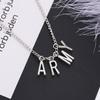 BTS ARMY Letter Charm Necklace, Silver Letter Charm Pendant, Kpop Fans Jewelry Gift, Bangtan Boys Fan Merch for ARMY
