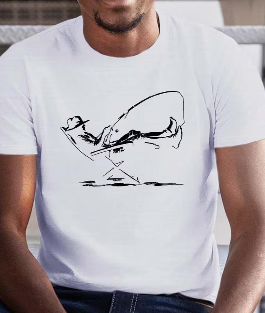 Plus Size Big Tall Unisexs Summer Short Sleeve Tshirt Relaxation Serene Fishing Graphic Print Trend Casual Tees For Daily Life