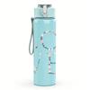 1PC LOVE red cursive text print 750ml colorful plastic sports water bottle leakproof pop up lid with straw for outdoor work home use