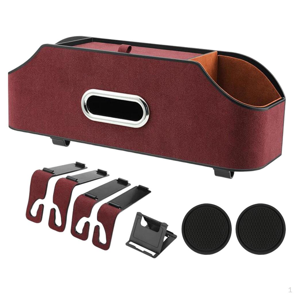 Car Headrest Back Seat Hanging Box with Cup Mats Tissues Storage Practical Scratch Resistant