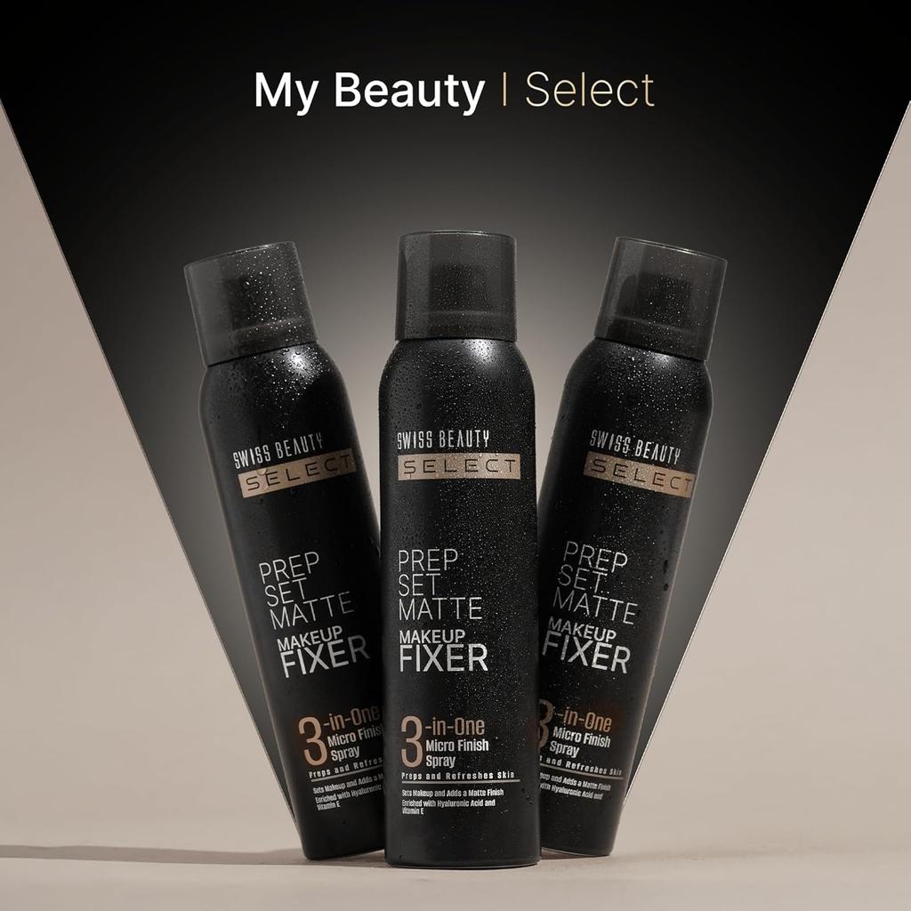 Prep Set Mattes Make-up Fixierspray | Natürliches mattes Finish | Mit Vitamin E und Hyaluronsäure | Lang anhaltend | 3-in-1 mikrofeiner Sprühnebel | 120ml