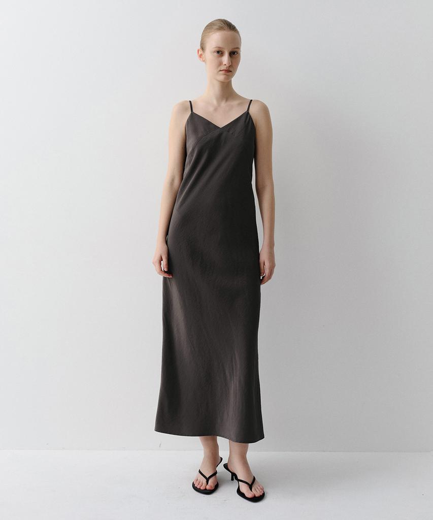 Ia Rayon Strap Dress (Charcoal)