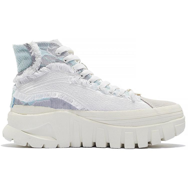 New LiNing Wave Casual Shoes Women's High Top Ice Clear Blue/Microcrystalline Gray/Ivory AZGS090-2
