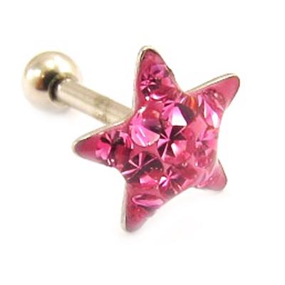 [L4472] - Micro barbell 'Etoile' rosa (tragus)