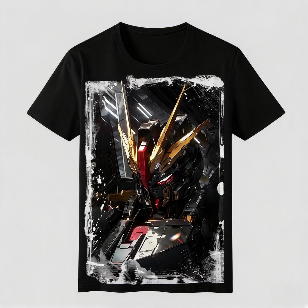 Mobile Fighter Short-Sleeved T-Shirt Men's Summer Style High-Quality Versatile Design Anime Print Trendy