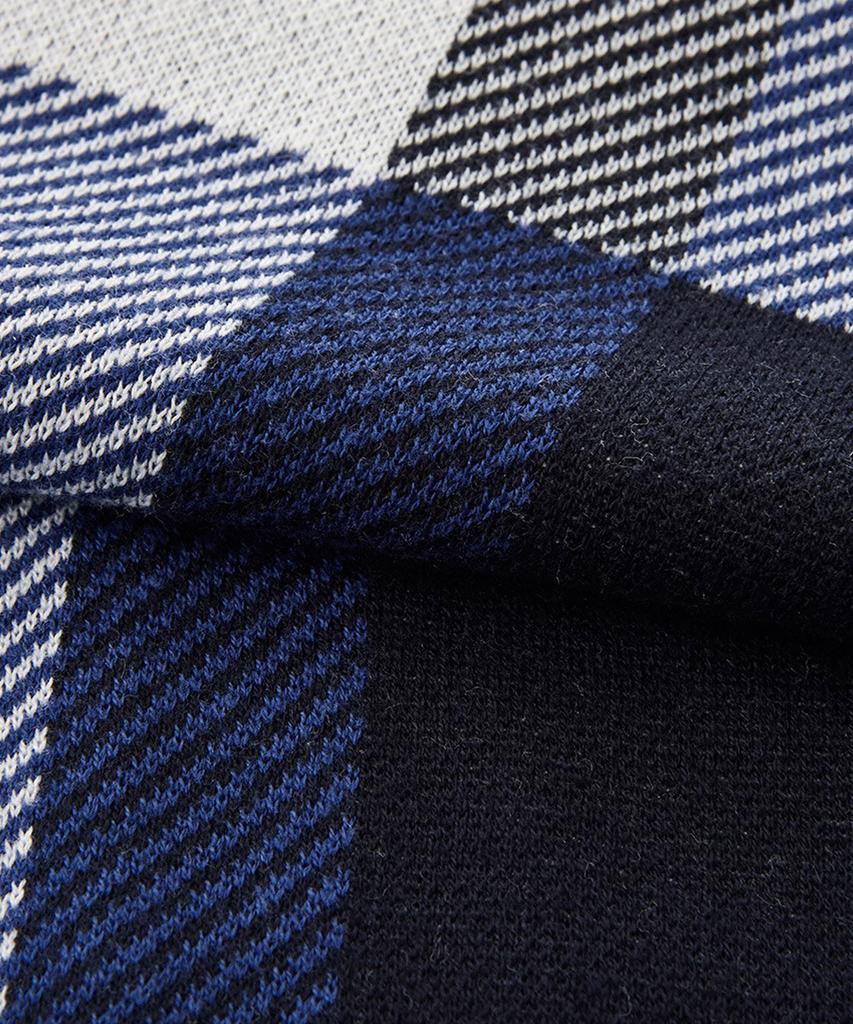 Stco Big Check Pattern Cardigan Blue (Oversized)_Skgua01Ocl