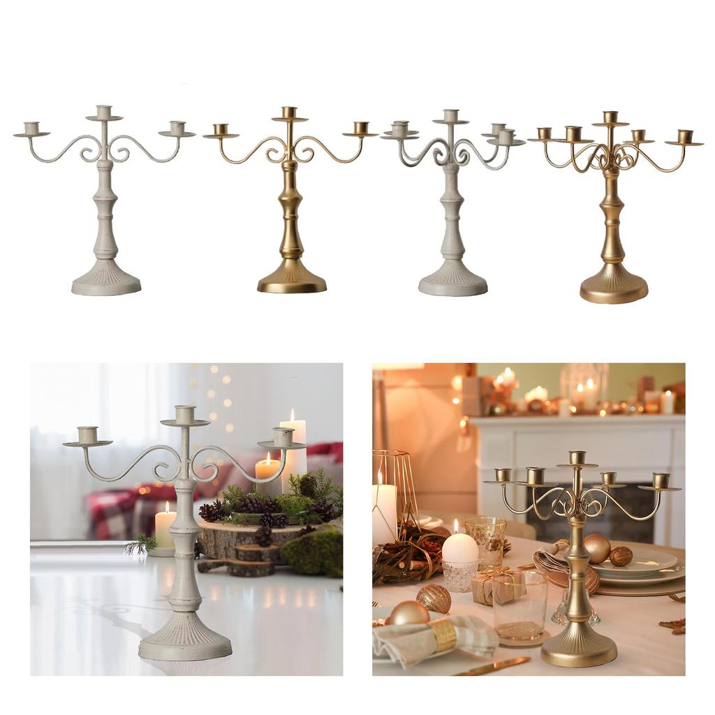 Candle Holder with Arms Iron Vintage Candle Stick Holder Candlelight Stand for Bar Wedding Dining Table Holiday Home Decor