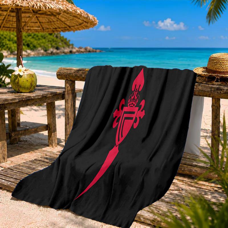 Celta Vigo Crest Beach Towel Microfiber Beach Towel, Lightweight and Quick-Dry, for Summer Travel, Swimming Pool Fan Birthday Gift