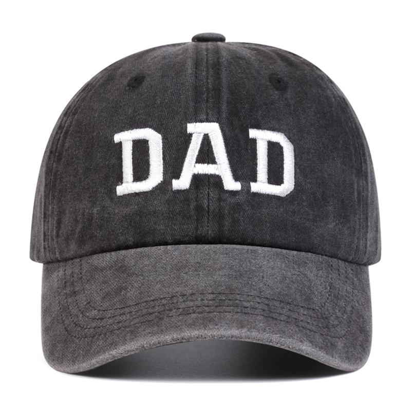 Unisex DAD MOM Letter Embroidery Wash Baseball Caps Spring and Autumn Outdoor Adjustable Casual Hats Sunscreen Hat