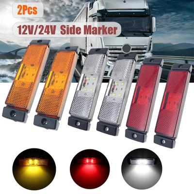 2x 12V 24V 4 LED Seitenmarkierungsleuchten Auto Externe Warnanzeige Blinker Rücklicht Positionsleuchten Anhänger LKW Van