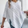 Women's Cable Knit Cape Sweater Oversized Open Front Poncho Coat Casual Solid Color