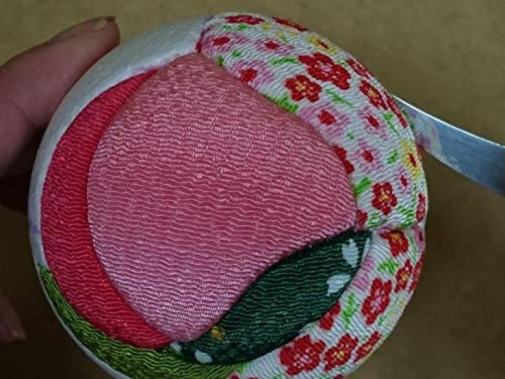Chirimen Craft Kit Kimekomi Hanging Temari "Peach"