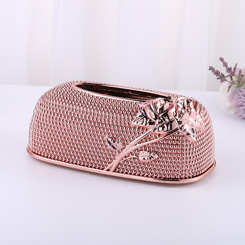 

Коробка для салфеток, пластиковая бумажная коробка, коробка для салфеток, гостиница, гостиная, бытовая бумажная коробка 25*14*9.5 розового золота