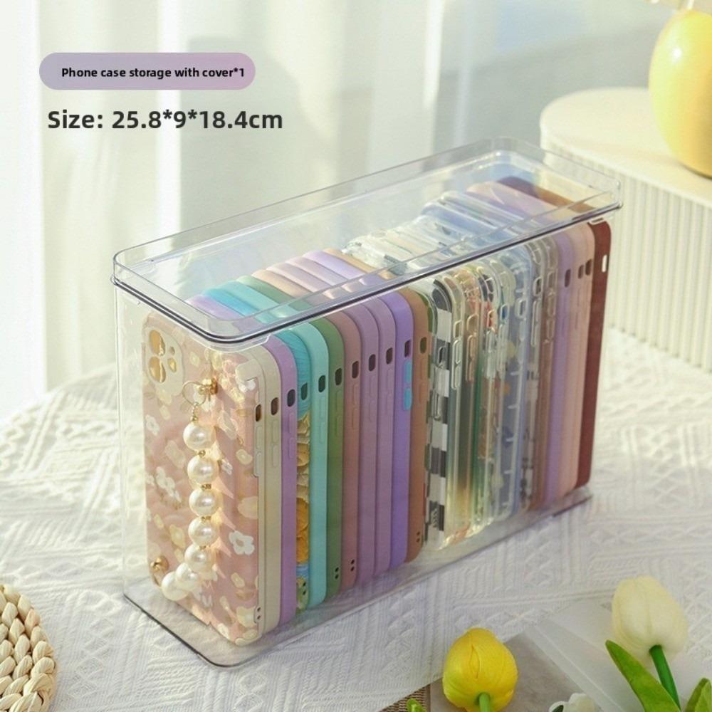 Ins Large Capacity Storage Box Transparent Desktop Phone Case Container Acrylic Cosmetics Small Rack Sundries Storage Basket