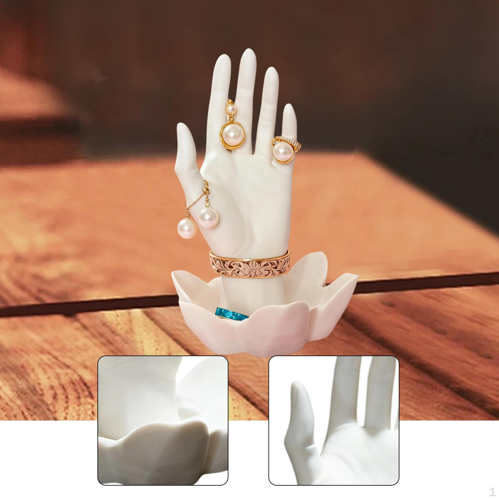 Jewelry Display Holder Key Tray Stand,Support,Home Decor Female Mannequin Hand Bowl for Rings