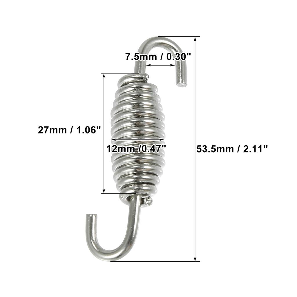 Motorcycles Universal Exhaust Pipe Spring 63mm 2.5" Stainless Steel Exhaust Pipe Spring Hook Modified Accessory