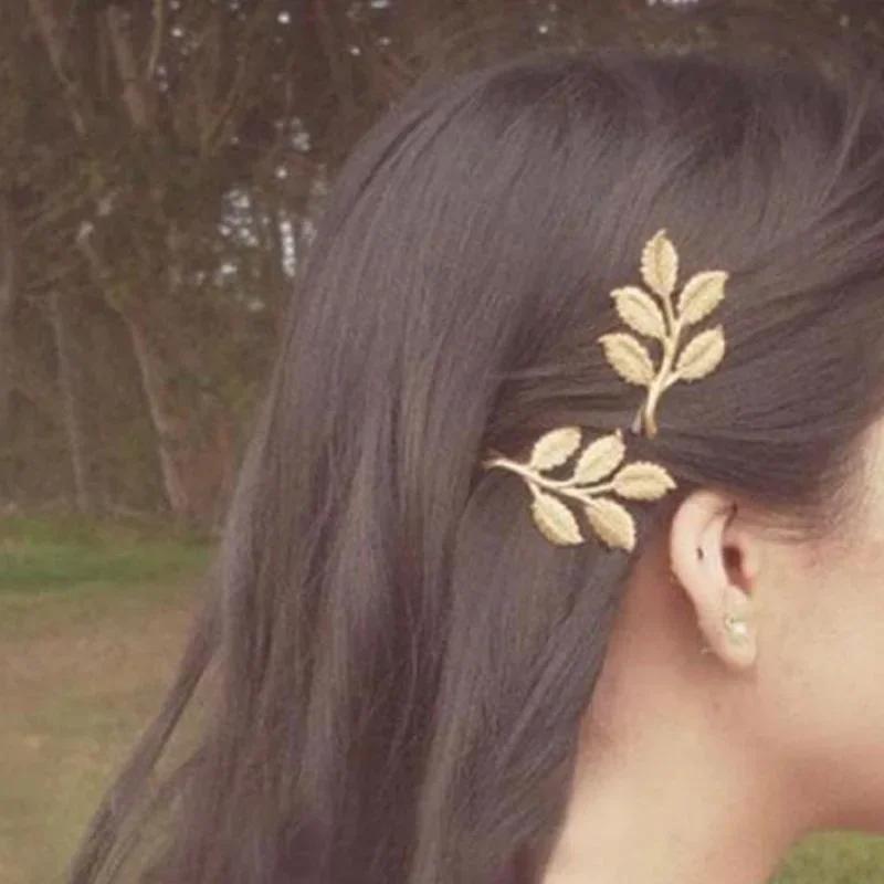 Leaf Olive Branches Fashion Wedding Hair Accessories Olive Branches Leaves Beautiful Bride Hairpin Side Folder Jewelry Hairwear