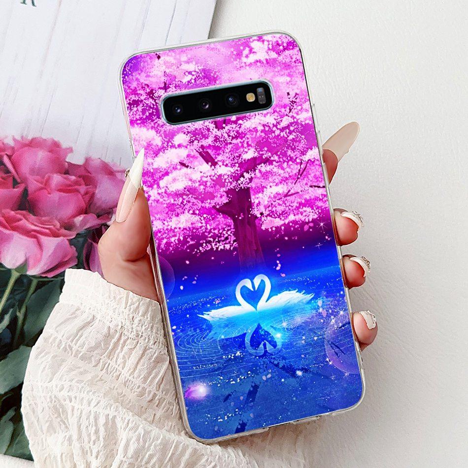 Per Samsung Galaxy S10+ S10 S10e Elegante Custodia per Telefono con Motivo Floreale e Farfalle Per Samsung S10e S10 Plus S 10 4G Custodie Morbide in Silicone TPU