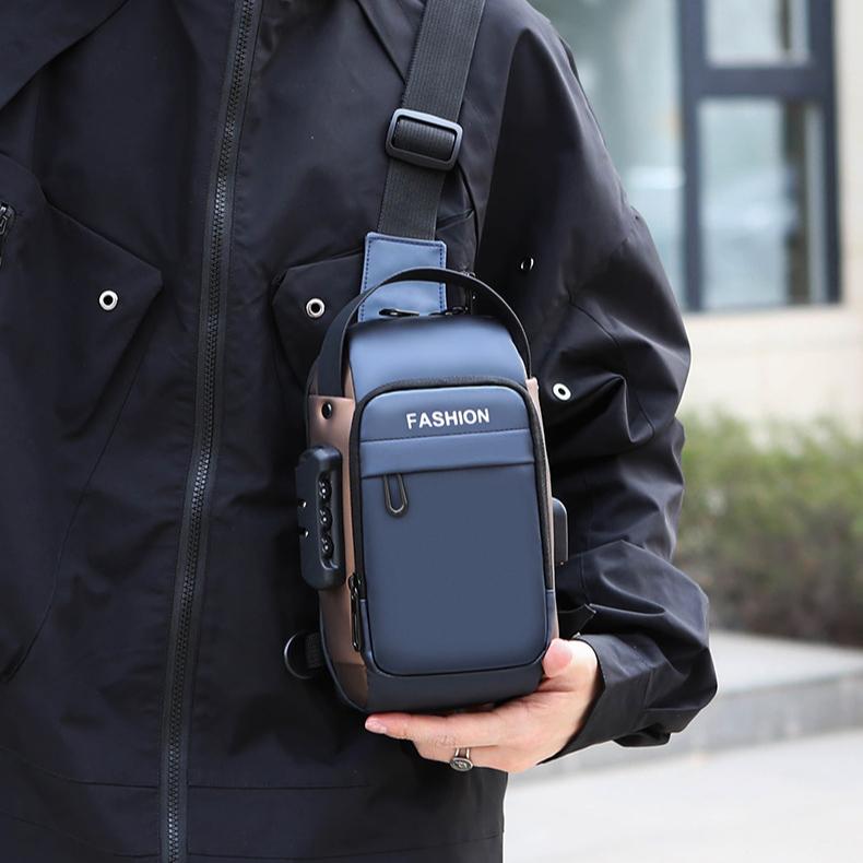 Diagonal Bag Men's Advanced Chest Bag Outside Waterproof Shoulder Backpack Portable Mobile Phone Passport Bag