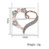 Heart Shaped Diamond Brooch Women'S Versatile Pearl Brooch Brooch