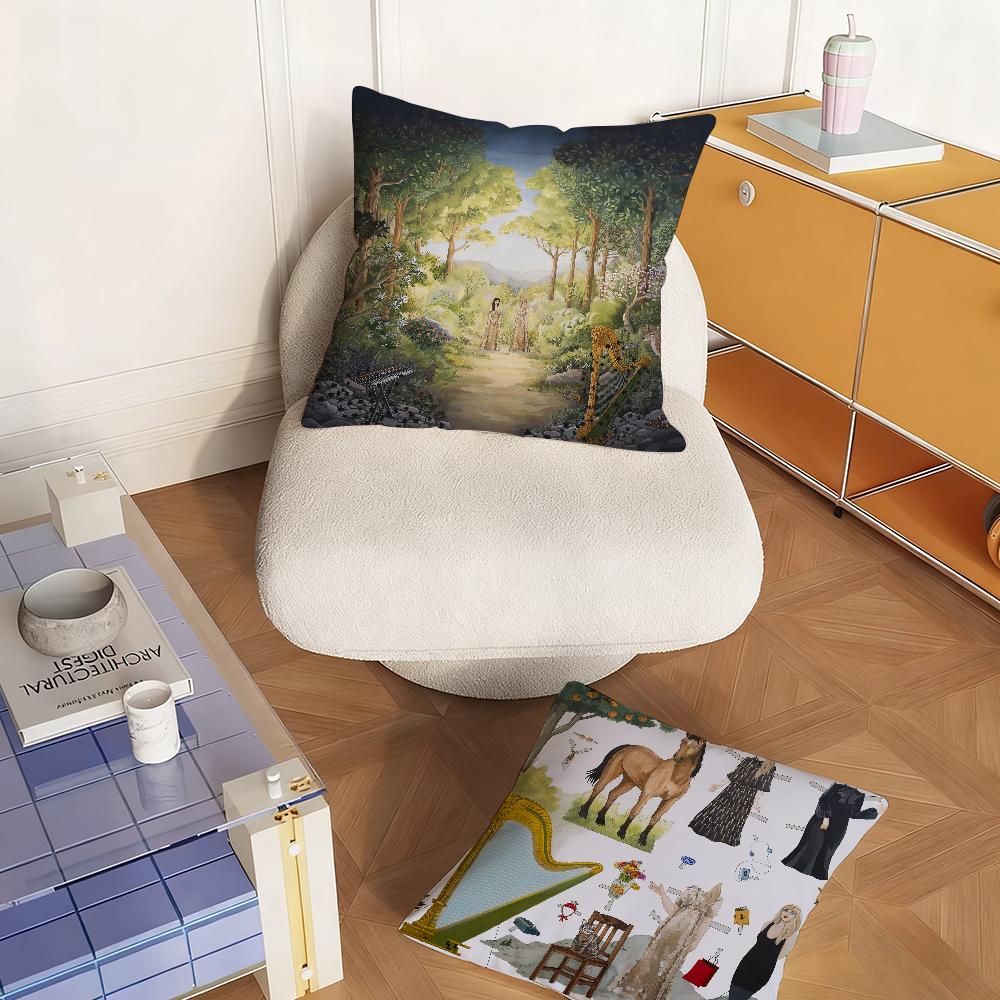 JJulianna Barwick  Mary Lattimore Music Pillow Case Bedroom Sofa Living Room Backrest Decoration Square Cushion Nap Time