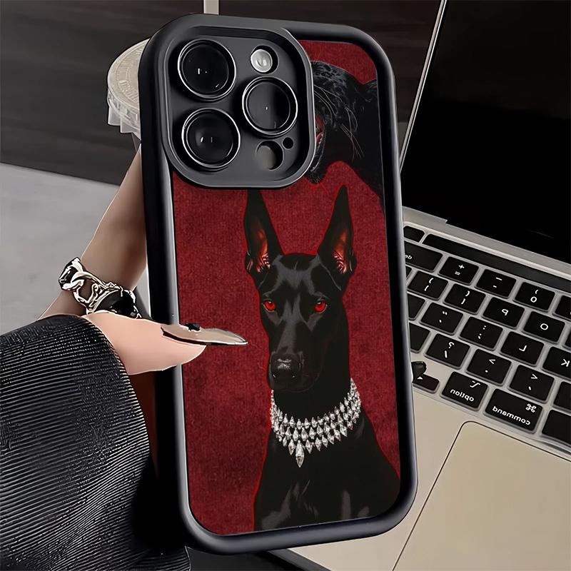Phone Case for iPhone 17 Air 16E 15 16 Pro Max Doberman Dog Cool Cover 14 Plus 13 12 Mini Soft Shell Silicone Fundas