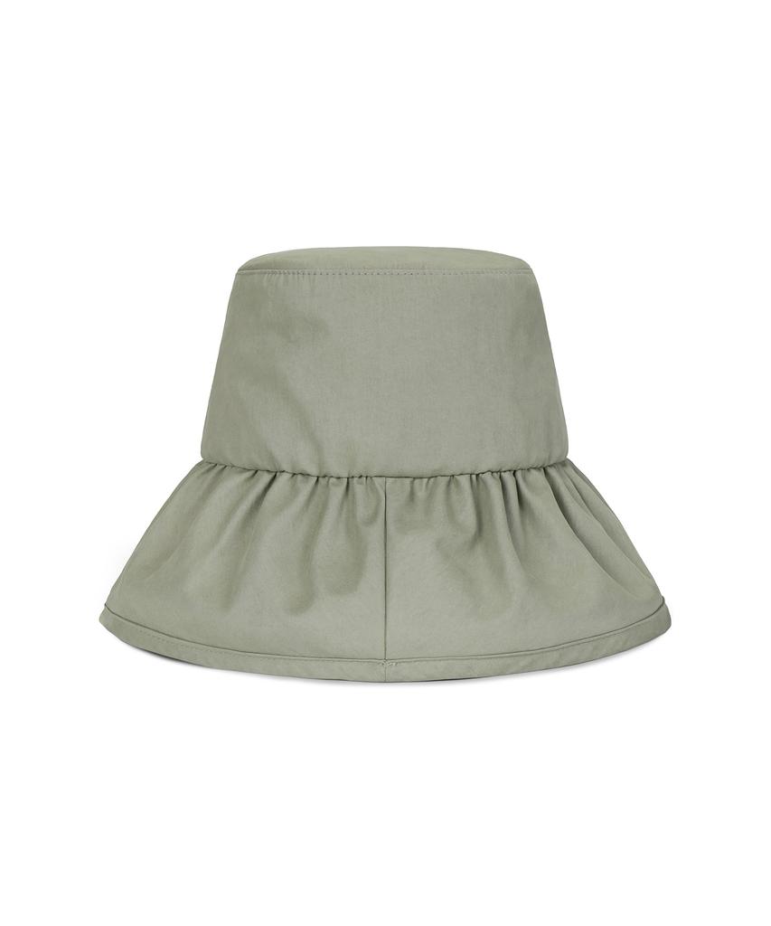 Bajal Metal Tip Shirred Bucket Hat Khaki