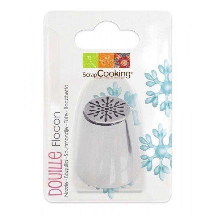 Pastry Nozzle - SCRAPCOOKING - Stainless Steel Snowflake - Asymmetrical - 2.4 X 3.7 Cm - Sold Individually