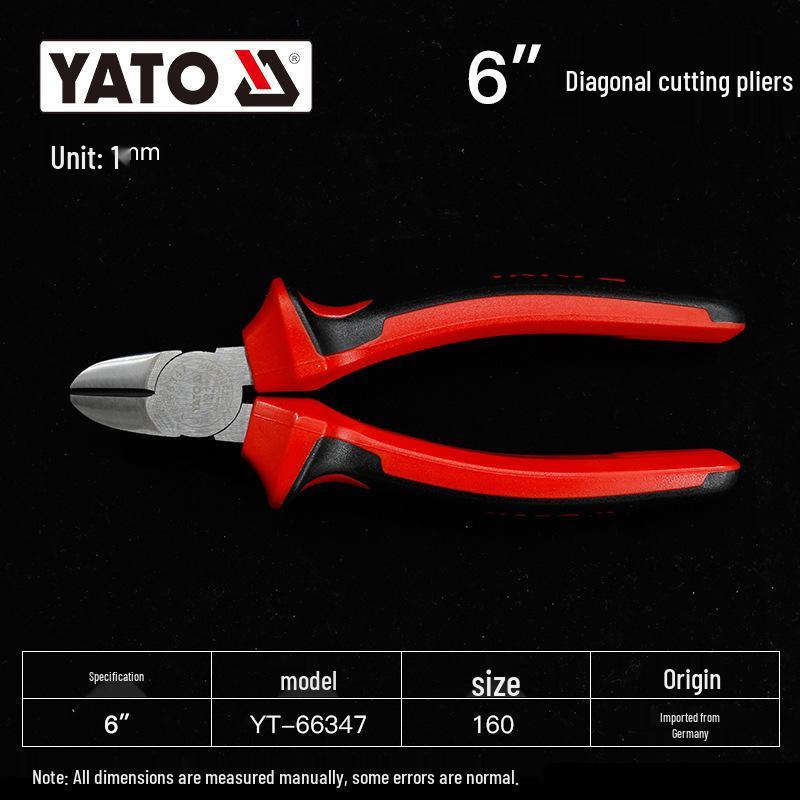 YATO Industrial Needle Nose & Diagonal Cutting Pliers Combo with Wire Strippers