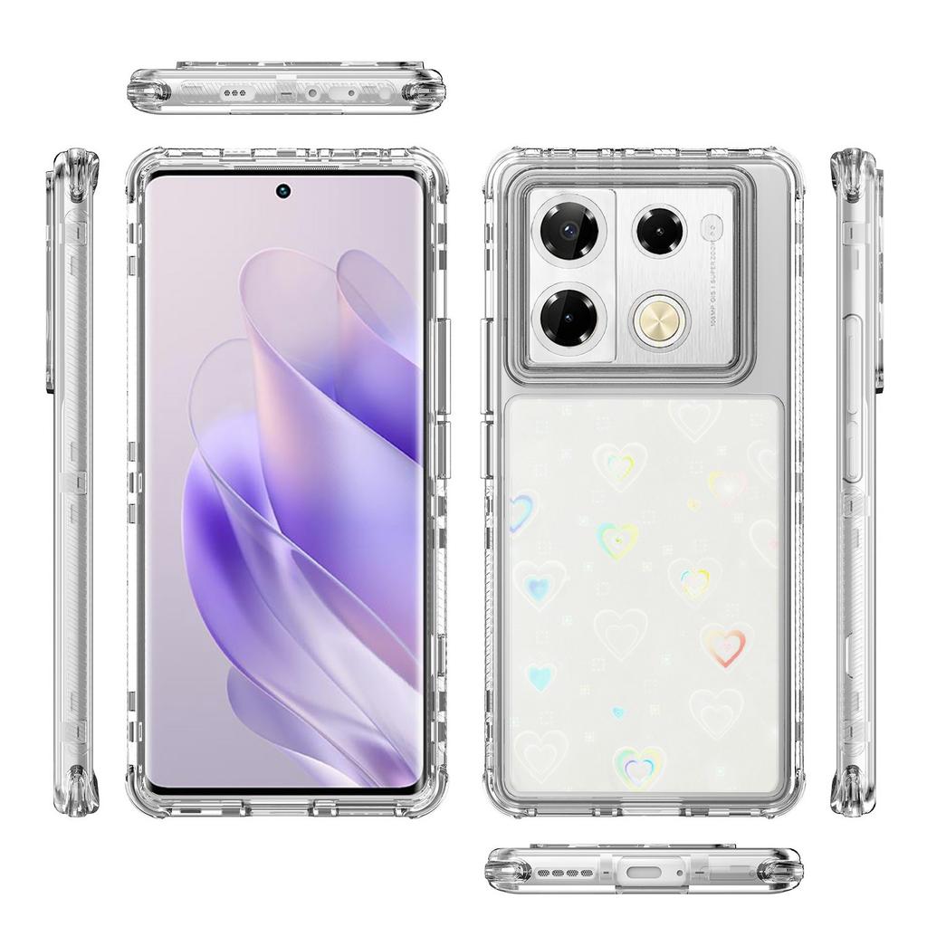 Clear Phone Case for Infinix Note 40 Pro 4G/5G/Note 40 Pro+ Precise Cutouts Acrylic TPU Cover with Laser-printed Film