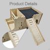 Convertible Wooden Hamster House, Guinea Pig Enclosure, Chinchilla Hut, Feeding Area And Spa