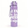 1PC J'ai Faim French Light Slogan 750ml Color Plastic Sports Water Bottle Leakproof Flip Straw Lid Suitable for Sports Office Home Use