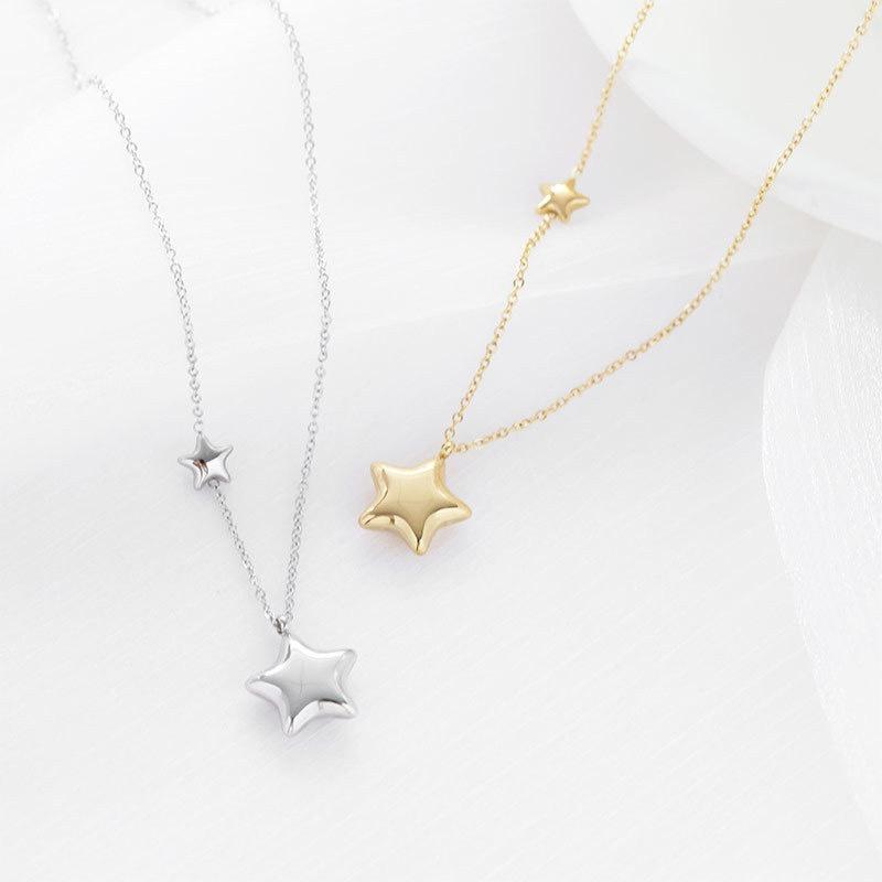European Fashion Star Stainless Steel Clavicle Necklace - Versatile and Stylish Pendant for Women