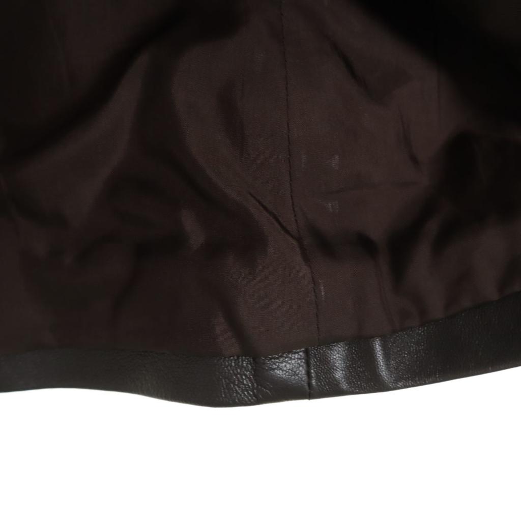 Celine Made In France Lamb Leather Midi Skirt 36 Dark Brown Women Used