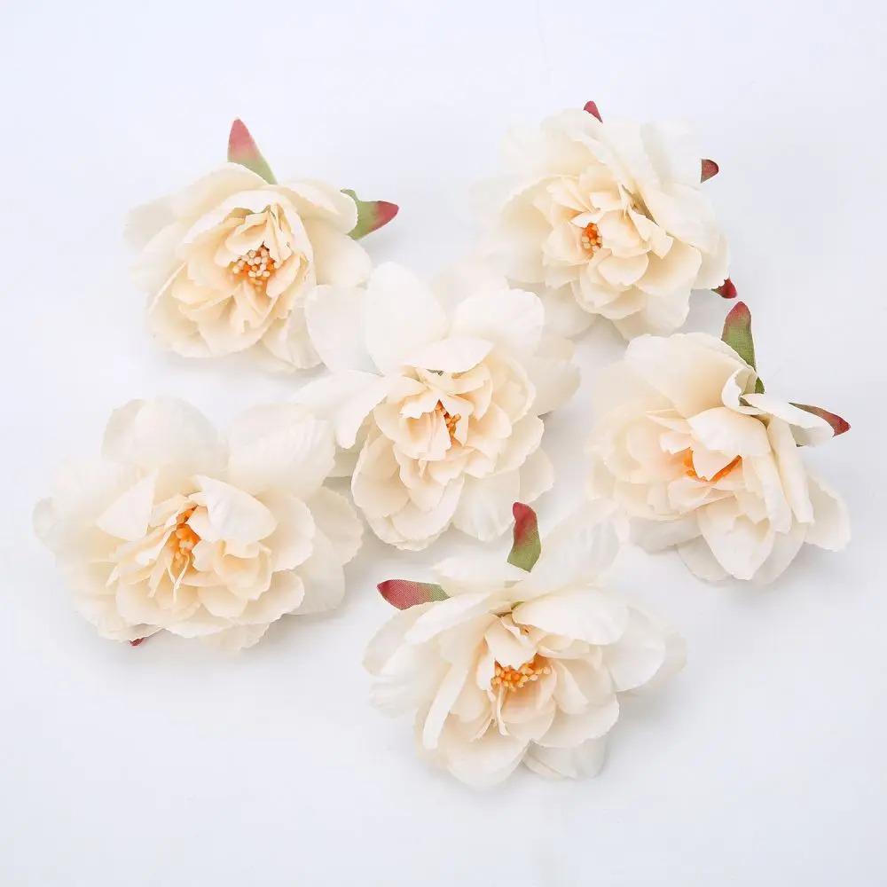 5/10Pcs Artificial Flower Heads Autumn Rose Home Decoration Outdoor Garden Wedding Decor DIY Wreath Gift Box Accessories