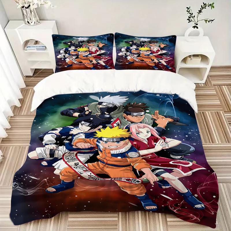 Naruto Team Adventure Print 3Pcs Bedding Setduvet Cover With 2 Bedropillowcase Home Birthday Gift