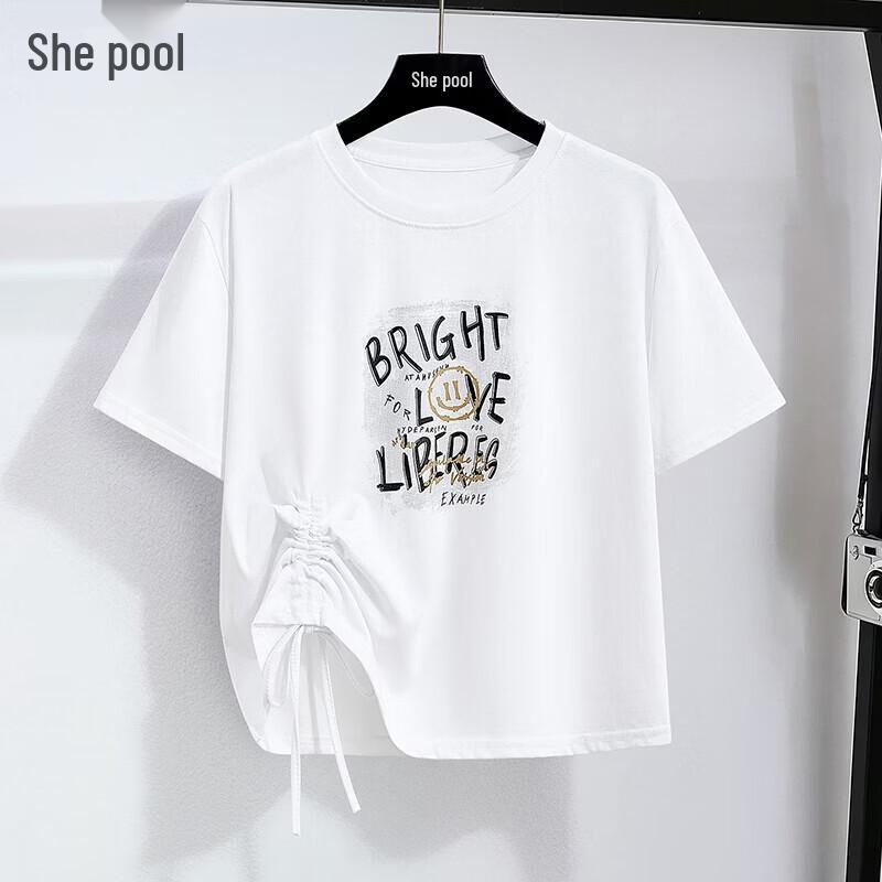 

Women s Letter Print Short Sleeve T-Shirt One Size