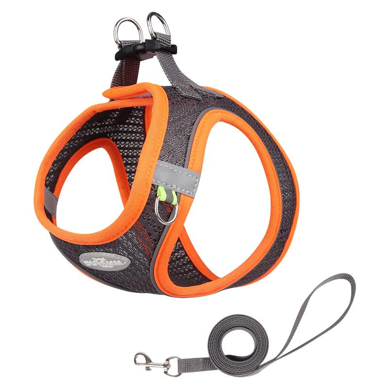 

Набор поводков для собак для маленьких собак, регулируемый поводок для щенков и кошек, жилет для французского бульдога, чихуахуа, мопса, поводок для прогулок на открытом воздухе XXS серый