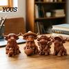 3D Printed Cow Sculpture Rustic Highland Ornament, Terracotta Color Statue, Modern Home Accessory Cute Figurine for Desk Shelf Farmhouse